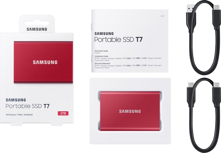 Image du produit Samsung Portable T7 Red (2000 Go)