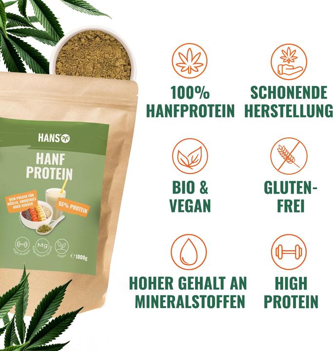 Immagine prodotto Hans Brainfood Proteine della canapa (Neutro, 1 pz., 1000 g)