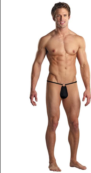 Image du produit Male Power G-String avec anneau frontal - Black (Taille unique)