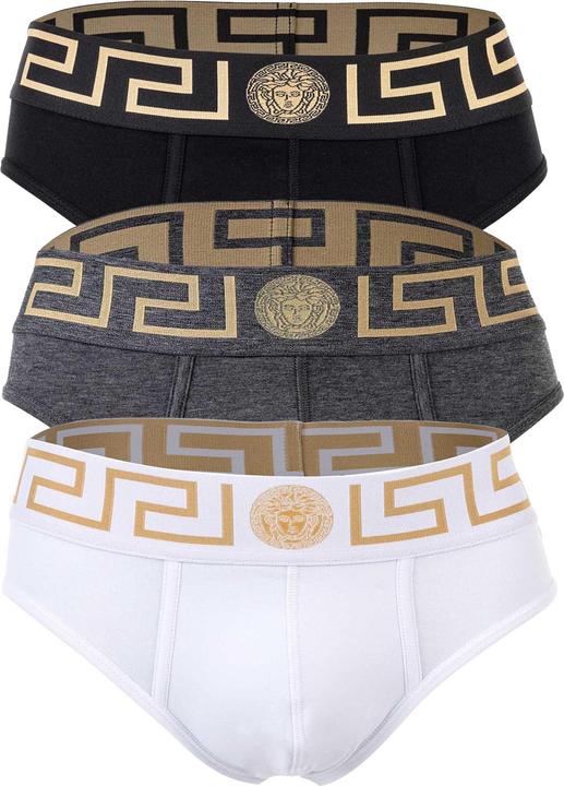 Actual product image Versace Underpants Tri-Pack Slip Jersey Topeka Bi-Stretch Cotton Organic New Logo (L, pack of 3)