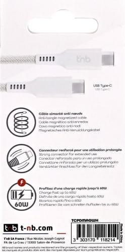 Immagine prodotto T'nB CAVO USB-C MAGNETICO 1,5M M/M (BIANCO) (1.50 m)