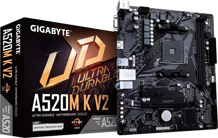 Image du produit Gigabyte A520M K V2 1.0 (AM4, AMD A520, mATX)