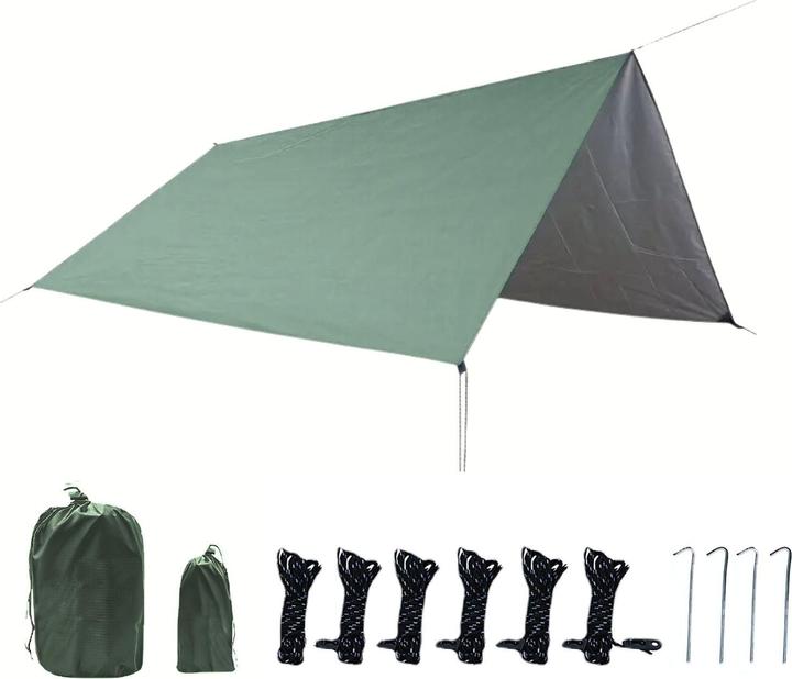 Hermex Tente Tarp Bâche de protection Tente de trekking Tente à voile d'ombrage Abri de camping (Bâche, 0.75 kg, 3 personnes)