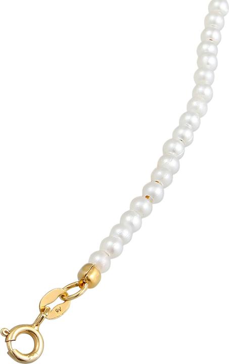 Actual product image Elli Foot Jewellery Pearls Synthetic Classic Basic 925 Silver (925 Sterling silver gold-plated, Copper, Synthetic pearl, 22 cm)