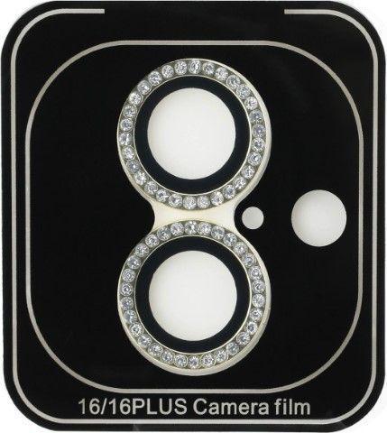 Produktbild Guess Fixed Glliter Protective Lens für Apple iPhone 16, 16 Plus - gold (1 Stück, Apple iPhone 16)