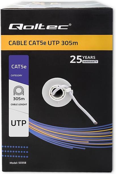 Immagine prodotto Qoltec 50358 Cavo di rete UTP CAT5E (U/UTP, CAT5e, 305 m)