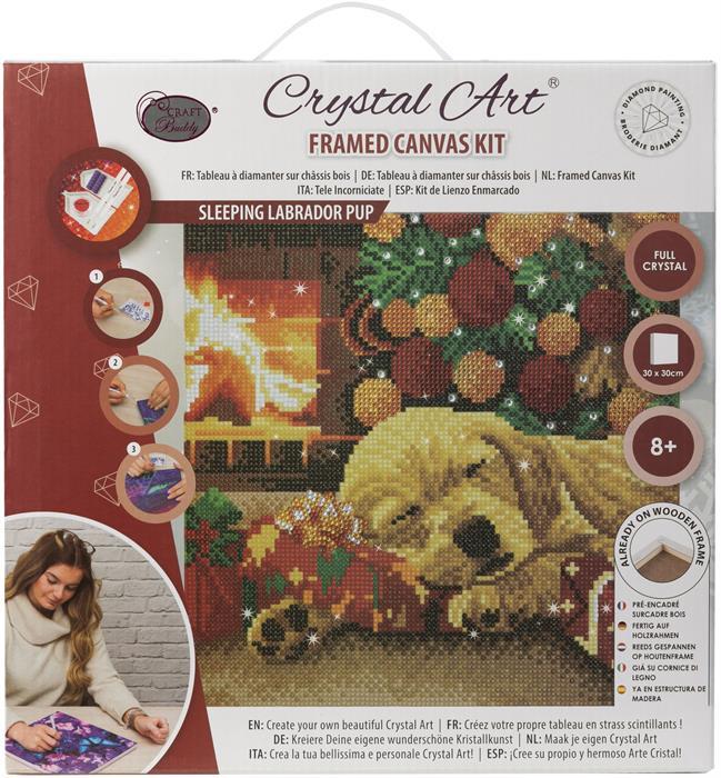 Produktbild Craft Buddy Schlafender Labrador-Welpe, Bild 30x30cm Crystal Art