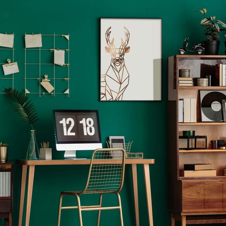 Actual product image Trenddeko Origami deer - copper look (80 x 100 cm)