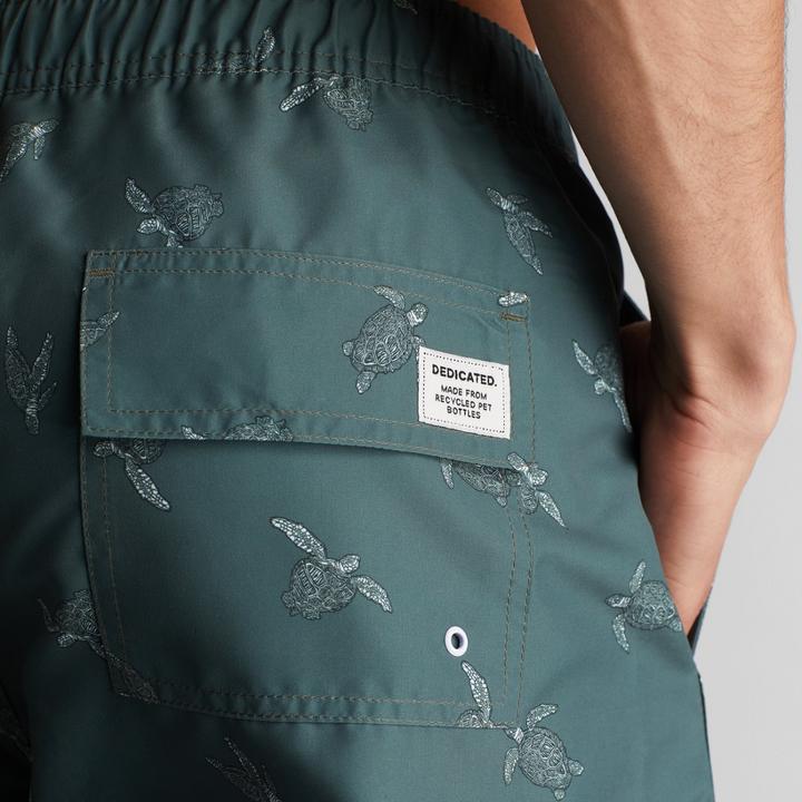 Image du produit Dedicated Swim Shorts Sandhamn Sea Turtles Forest Green S (S)