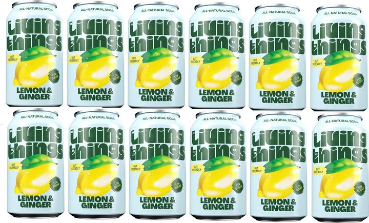 Actual product image Living Things Soft-Drinks Lemon & Ginger 12 x 0.33 l (12 x 33 cl)