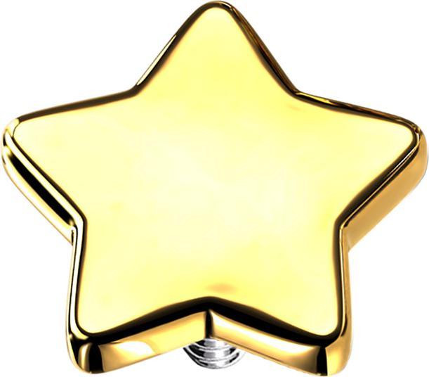 Actual product image Star Piercing Gold-plated dermal anchor star (Surgical steel 316L)