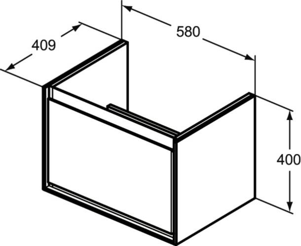 Image du produit Ideal Standard IS Armoire basse de toilette CONNECT AIR, 1 élément (58 x 41 x 40 cm)