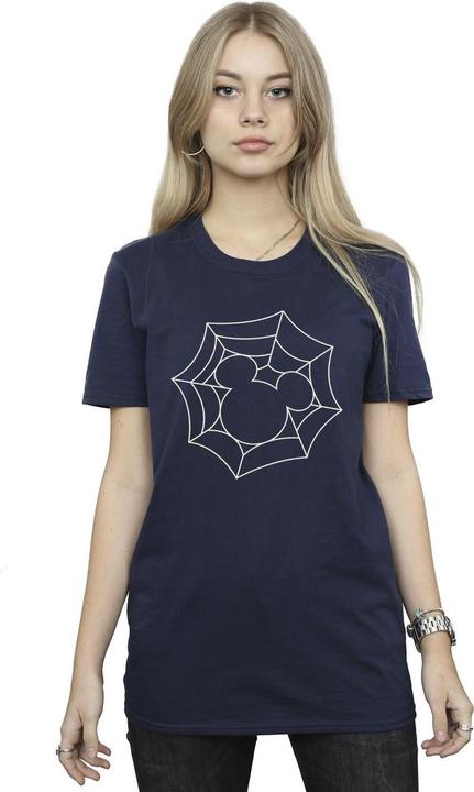 Actual product image Disney Womens/Ladies Mickey Mouse Spider Web Cotton Boyfriend T-Shirt (M)