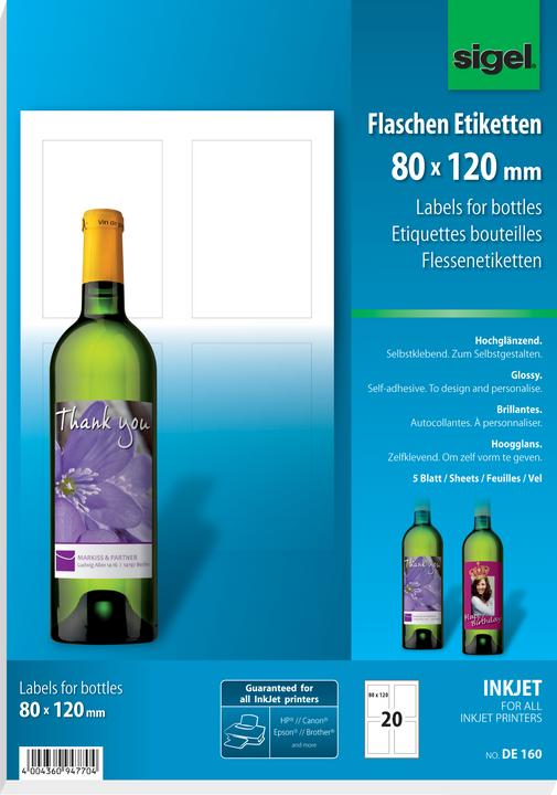 Produktbild Sigel InkJet Flaschen-Etiketten A4
