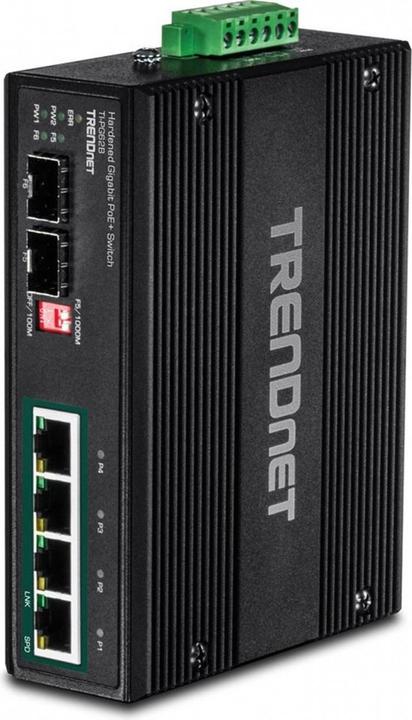 Actual product image Trendnet Industrial Switch 4 Port Gbit Unman. L2 PoE+ (6 Ports)