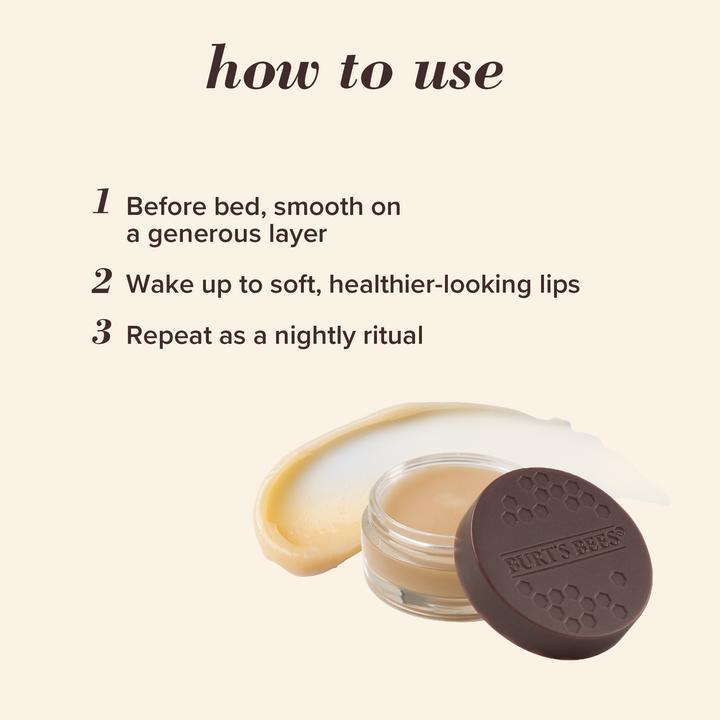 Image du produit Burt's Bees Traitement intensif de nuit pour les lèvres (Beurre)