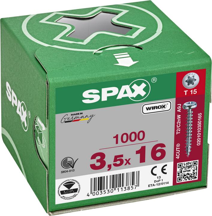 Image du produit Spax Vis pour panneaux d'aggloméré PH T15 3,5x16 mm (1000 Vis par pièce)