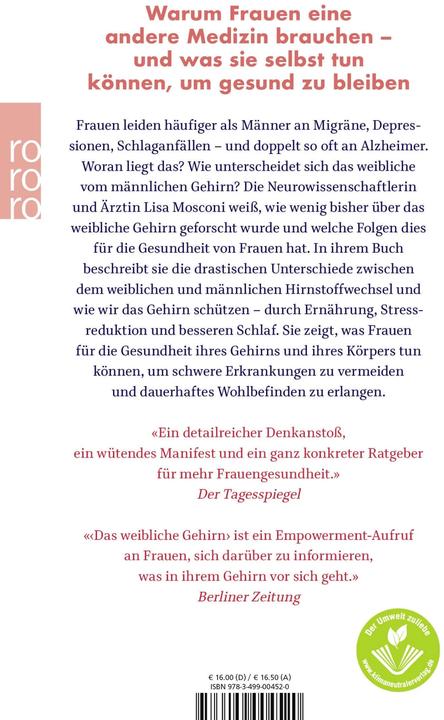 Produktbild Das weibliche Gehirn (Deutsch, Lisa Mosconi, Monika Niehaus, Jorunn Wissmann, 2024)