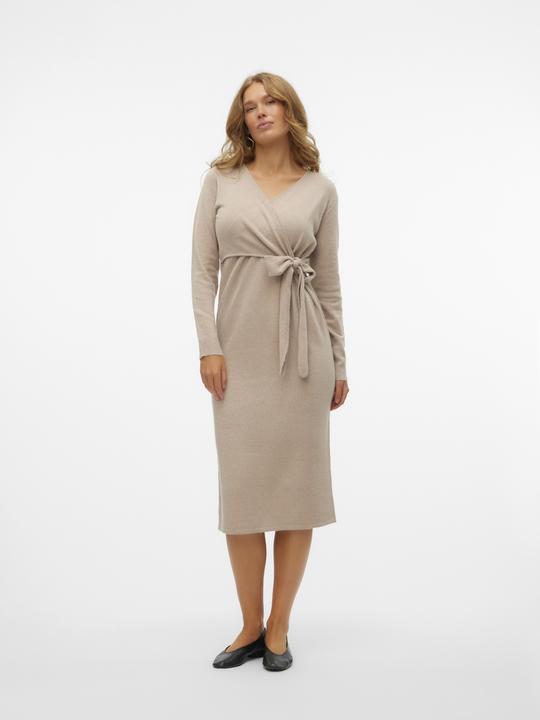 Immagine prodotto Mamalicious Vestibilità regolare Scollo a V Polsini a coste Maniche strette Abito midi Abito in maglia (XL)