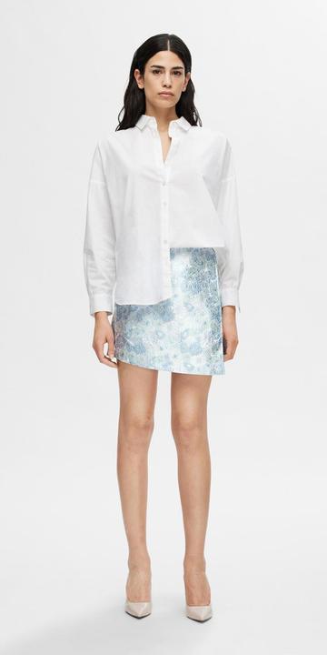 Actual product image Selected Femme Flowered Jacquard Mini Skirt (34)