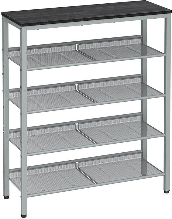 Image du produit Vasagle Étagère à chaussures argentée, noire 75,0 x 28,0 x 93,0 cm