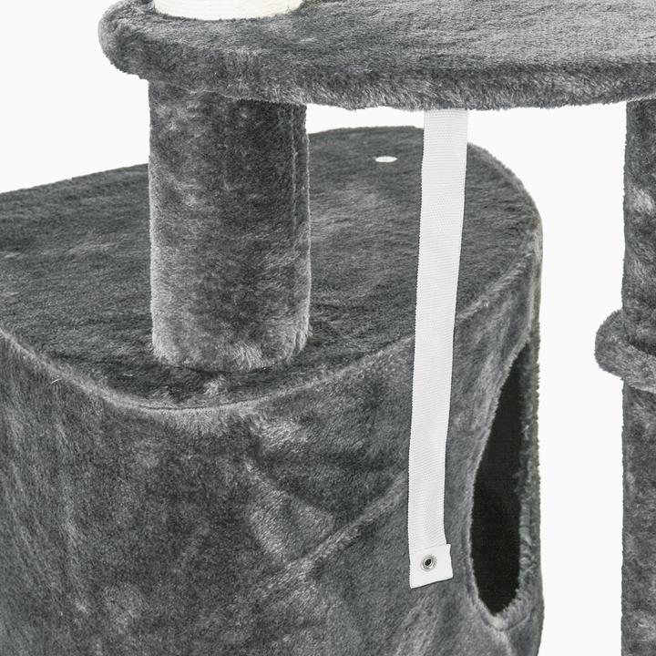 Immagine prodotto PawHut Albero per gatti con grotta (260 cm, Grigio scuro)