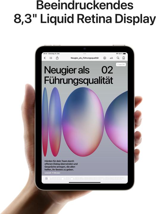 Produktbild Apple iPad mini (2024) (5G, 8.30", 512 GB, Starlight)