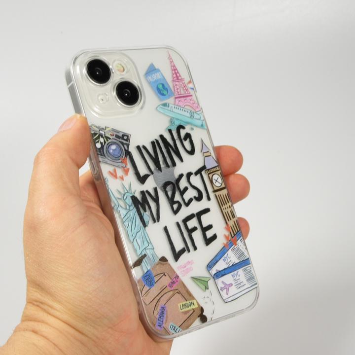 Image du produit PhoneLook Coque Gel silicone transparent Living my best Life (Apple iPhone 14)