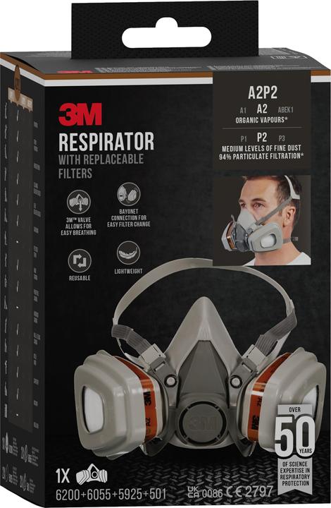 Actual product image 3M Half mask with changeable filters (A2P2, 1 x)