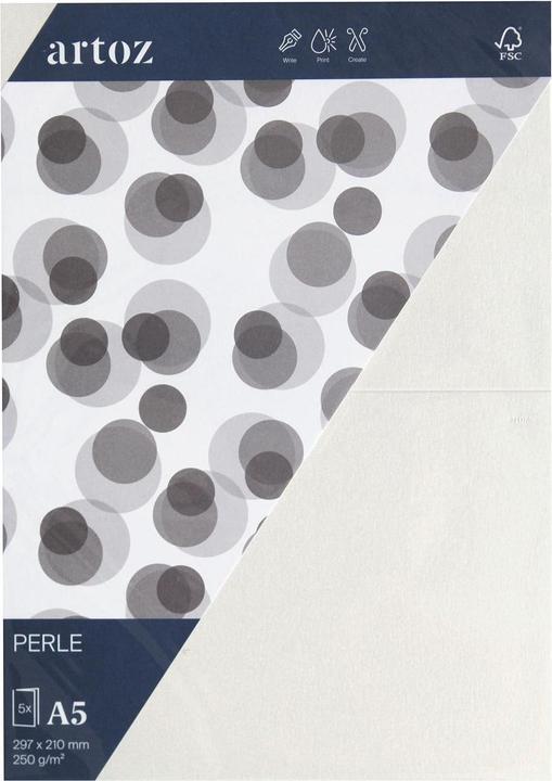Artoz Carte perlate bianche (250 g/m², 5 x, A5)