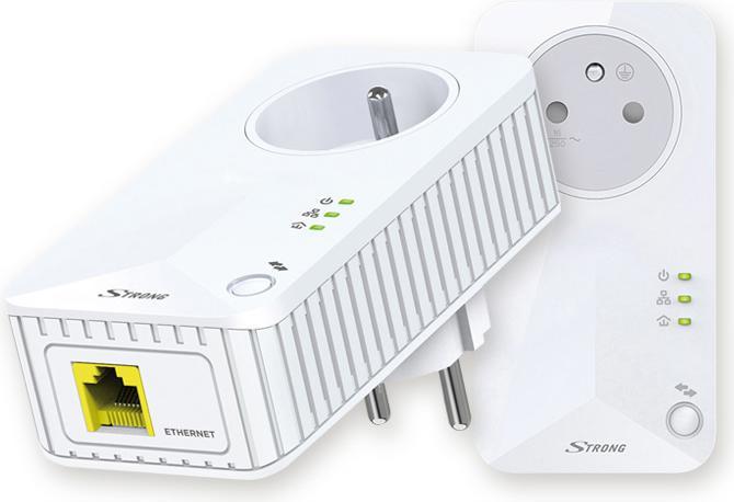 Produktbild Strong Powerline 500 Kit 500 Mbit/s Eingebauter Ethernet-Anschluss Weiss 2 Stück(e) (500 Mbit/s)