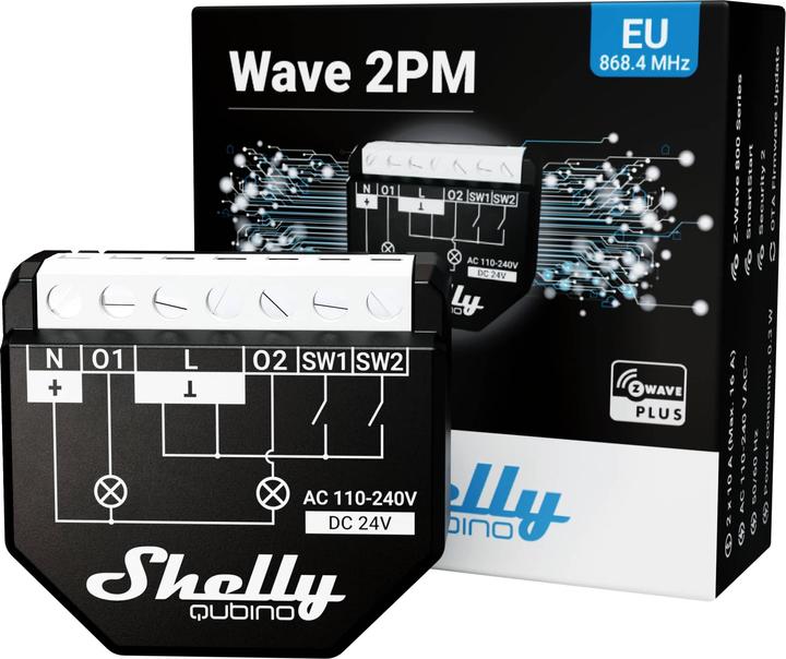 Produktbild Shelly Qubino Wave 2PM (Schaltaktor)