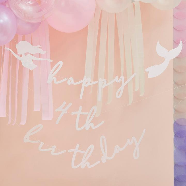 Produktbild Ginger Ray Meerjungfrau Girlande DIY Happy Birthday Buchstabenkette Alter personalisierbar