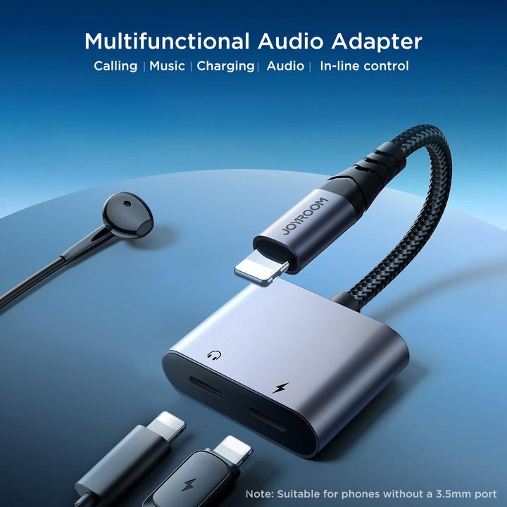 Actual product image Joyroom 2-in-1 Audio Adapter Lightning to Double Lightning - Black (Lightning, Lightning)