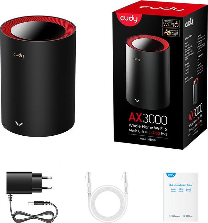 Actual product image Cudy M3000 AX3000 Wi-Fi 6 Mesh 2.5G 1-pack (2402000 Mbit/s)