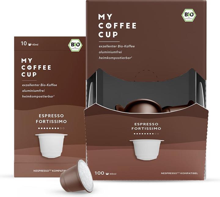 My-Cups Kaffeekapseln Bio Espresso Fortissimo 10 Stück (10 x Port.)