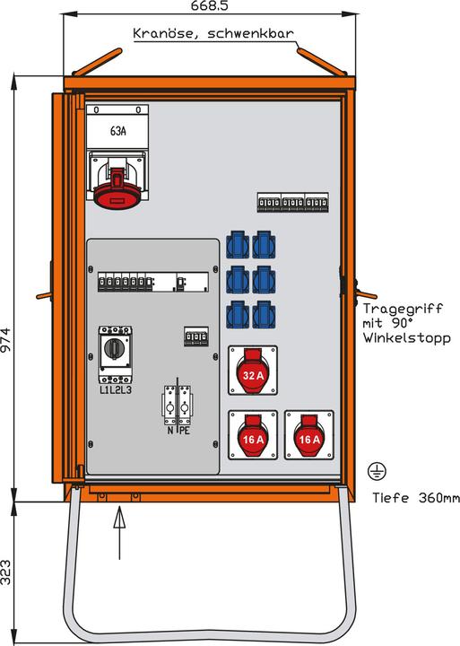 Walther Werke WAL WV0363R1 Armadio di distribuzione 55kVA