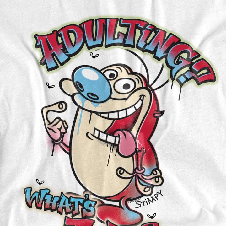 Actual product image Ren & Stimpy Unisex Adult Adulting Whats That? T-Shirt (XL)