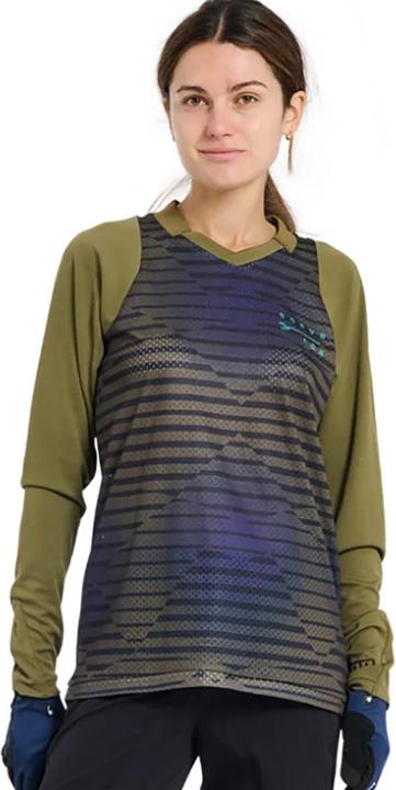 Actual product image ION Bike Jersey Scrub LS women - dark-mud (38)