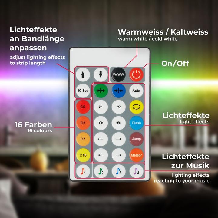 Produktbild B.K.Licht Magic RGB-LED-Band (RGB, 500 cm, Indoor)