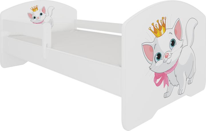 Image du produit ADRK Furniture Lit avec matelas et rampe PEPE CAT 160X80 (160 x 80 cm)