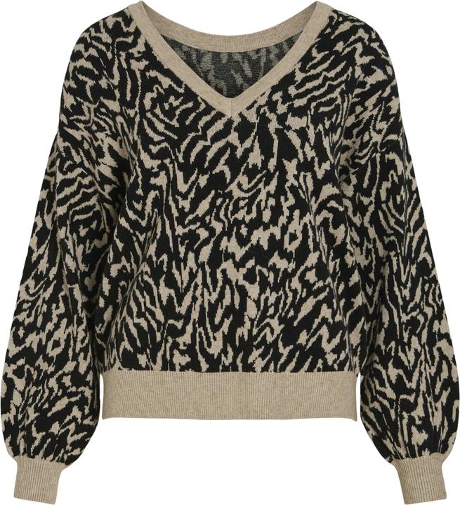 Actual product image Vila V-neck jacquard knitted jumper (L)