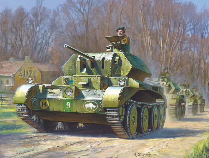 Actual product image Zvezda Jigsaw Puzzle 8 pieces - British Cruiser Tank MK IV - Crusader
