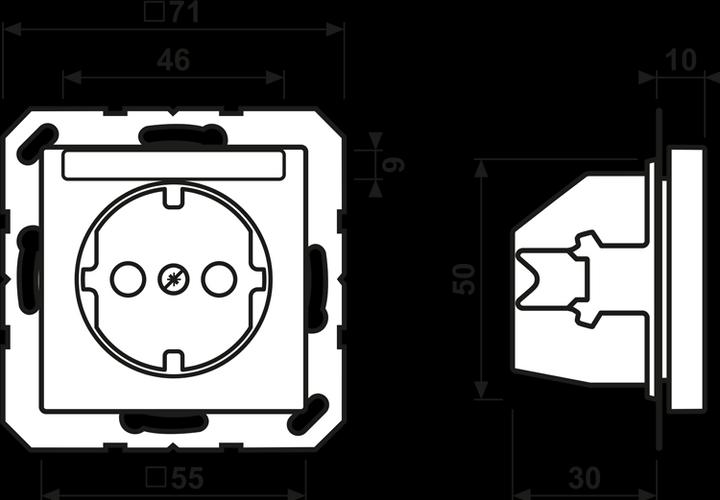 Actual product image JUNG Socket outlet 1f bw glz A UP w.BS IP20 BSF A1520BFKINASW