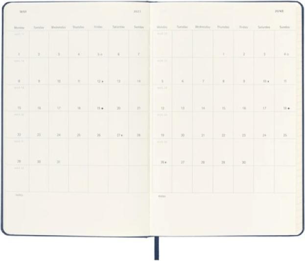 Productafbeelding Moleskine 18 maanden weekkalender 2024/2025, L/A5, 1 week = 1 pagina, rechts gelinieerd (A5, Engels)