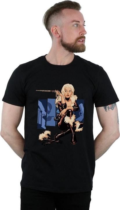 Actual product image Mens Black Cat Cover T-Shirt (3XL)