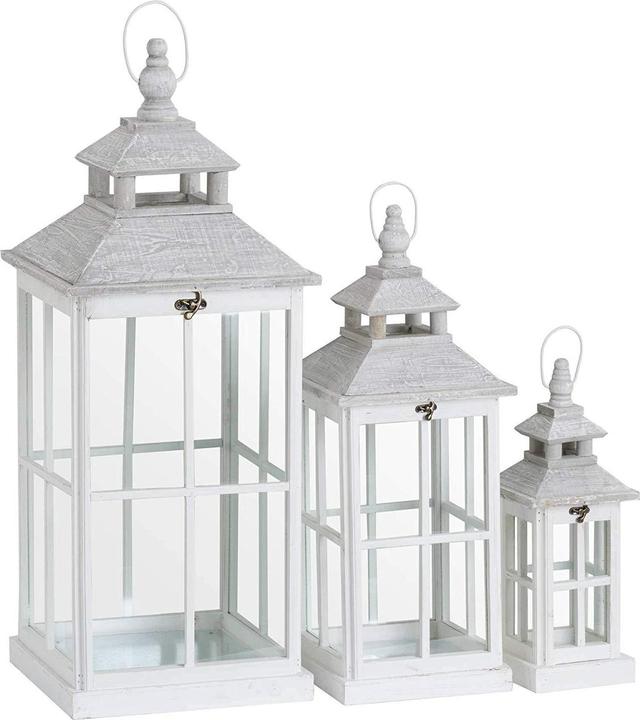 Immagine prodotto Hill Interiors Lanterne bianche di stile fenêtre con coperchio aperto (lotto di 3) (3 x)