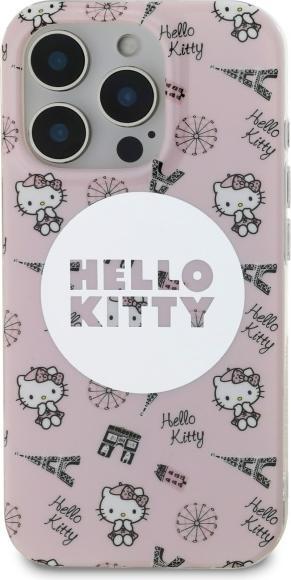 Image du produit Hello Kitty HKHMP16LHAOPP iPhone 16 Pro 6,3" różowy/pink hardcase IML All Over Paris Magsafe (Apple iPhone 16 Pro)