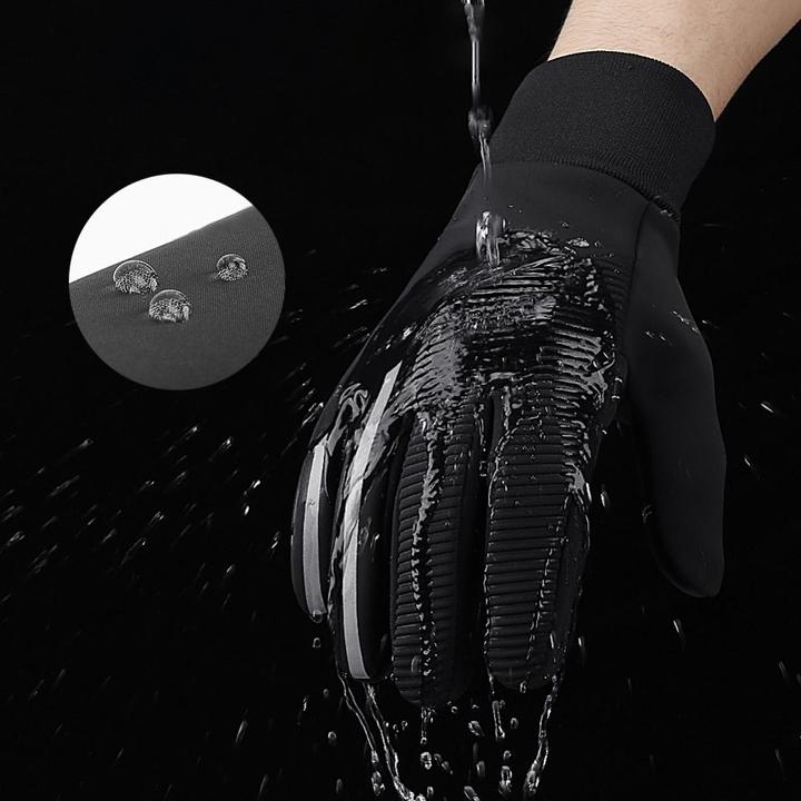 Actual product image Hurtel Insulated, non-slip sports phone gloves (size L) - black (L)
