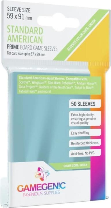 Productafbeelding Gamegenic GGS10051ML - PRIME enveloppen, Amerikaans standaard formaat 59 x 91 mm - transparant (50 enveloppen)